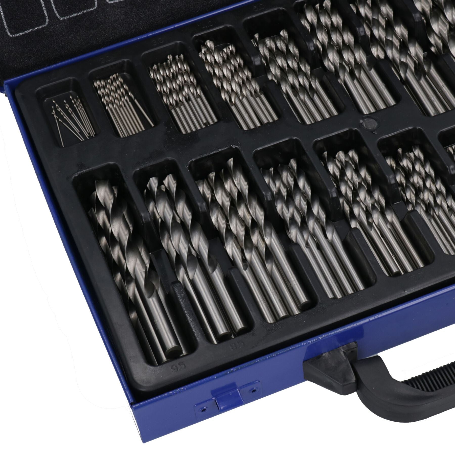 Jeu de forets hélicoïdaux métriques 170 pièces HSS 1 mm - 10 mm dans une valise TE399