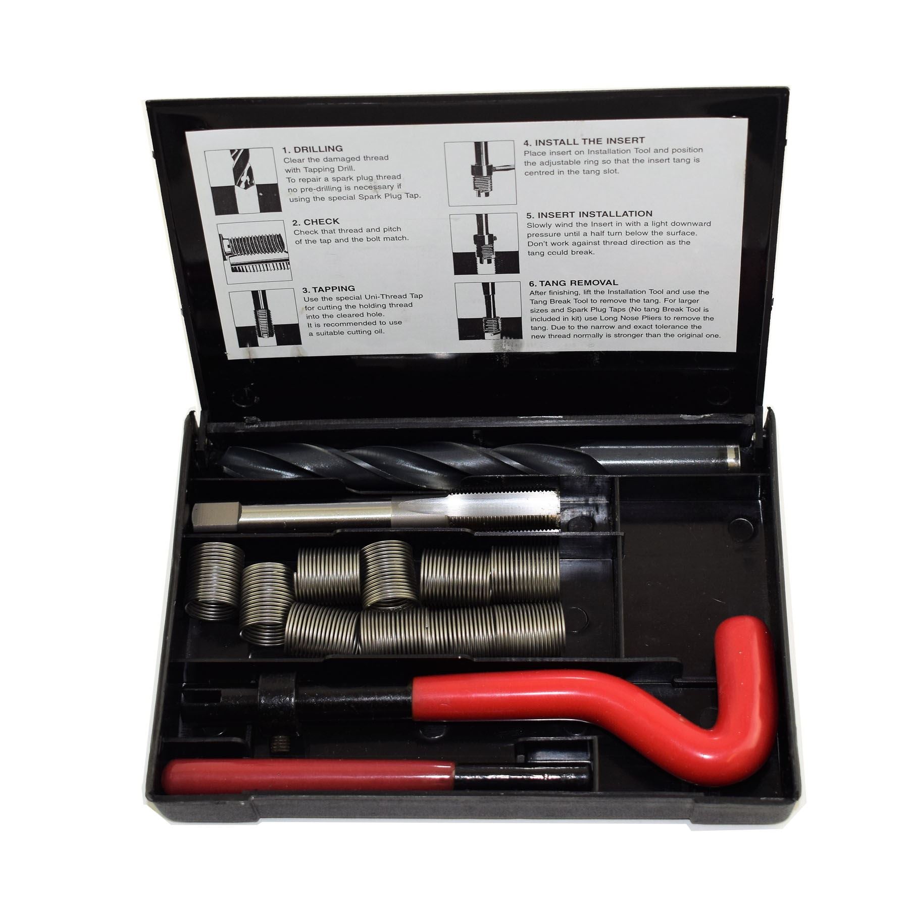 1/2" x 26 BSC Gewindebohrer-Reparatur-Schneidsatz Helicoil Beschädigte Gewinde 14-teiliges Set