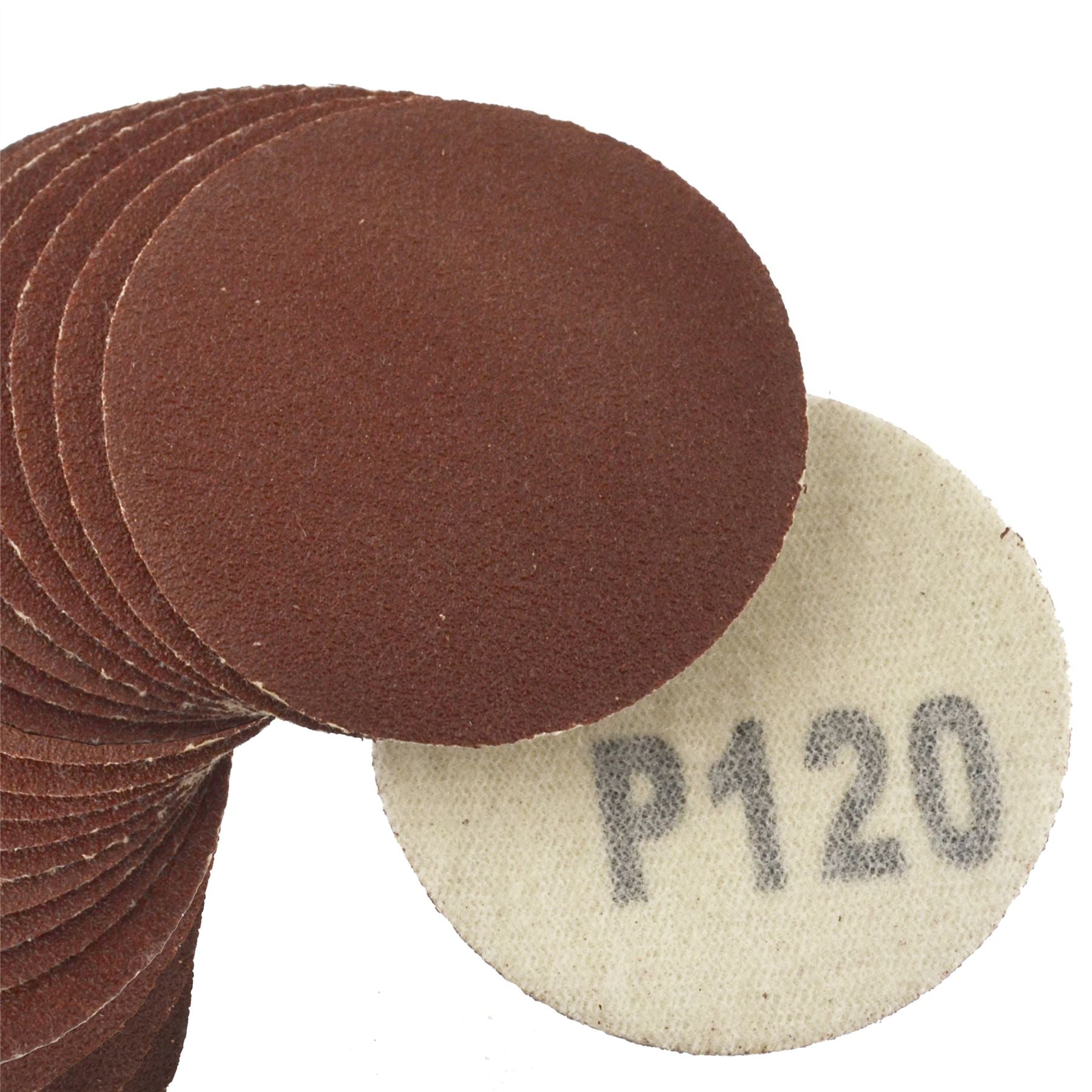 100er-Pack Klett-DA-Schleifpads zum Schleifen, Körnung 120, Scheiben 2 Zoll (50 mm) AT376