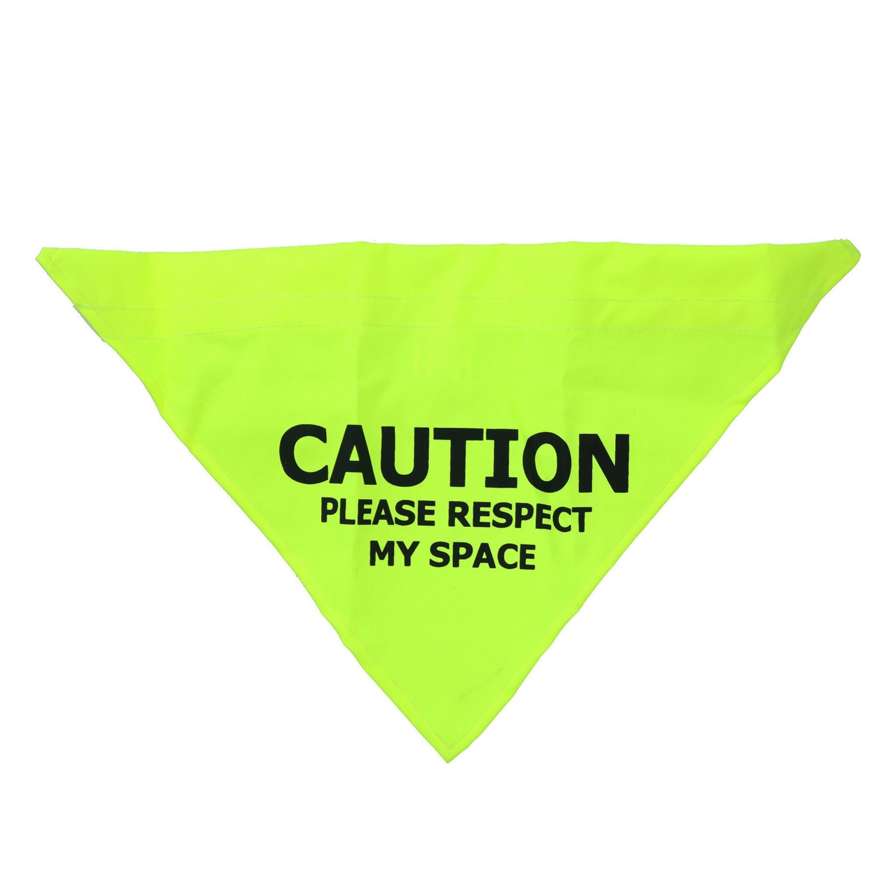 Mittleres/großes, gut sichtbares gelbes „Respect My Space“-Warnhalstuch für Hunde