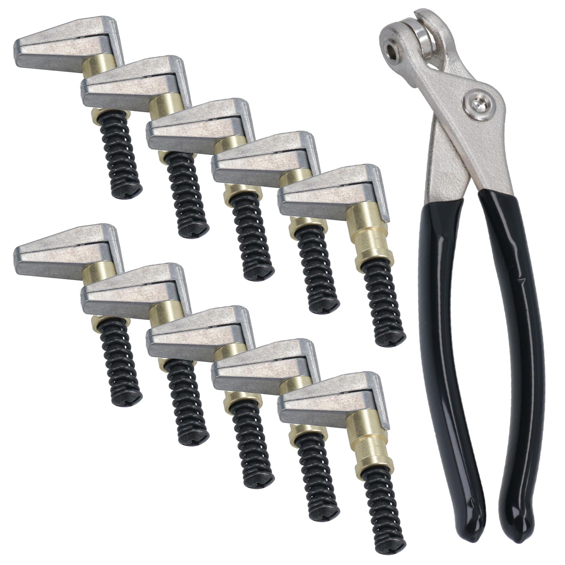 Cleco Seitenkanten-Endklemmen, Befestigungsgriffe, 19 mm offen, 25 mm Tiefe + Zange