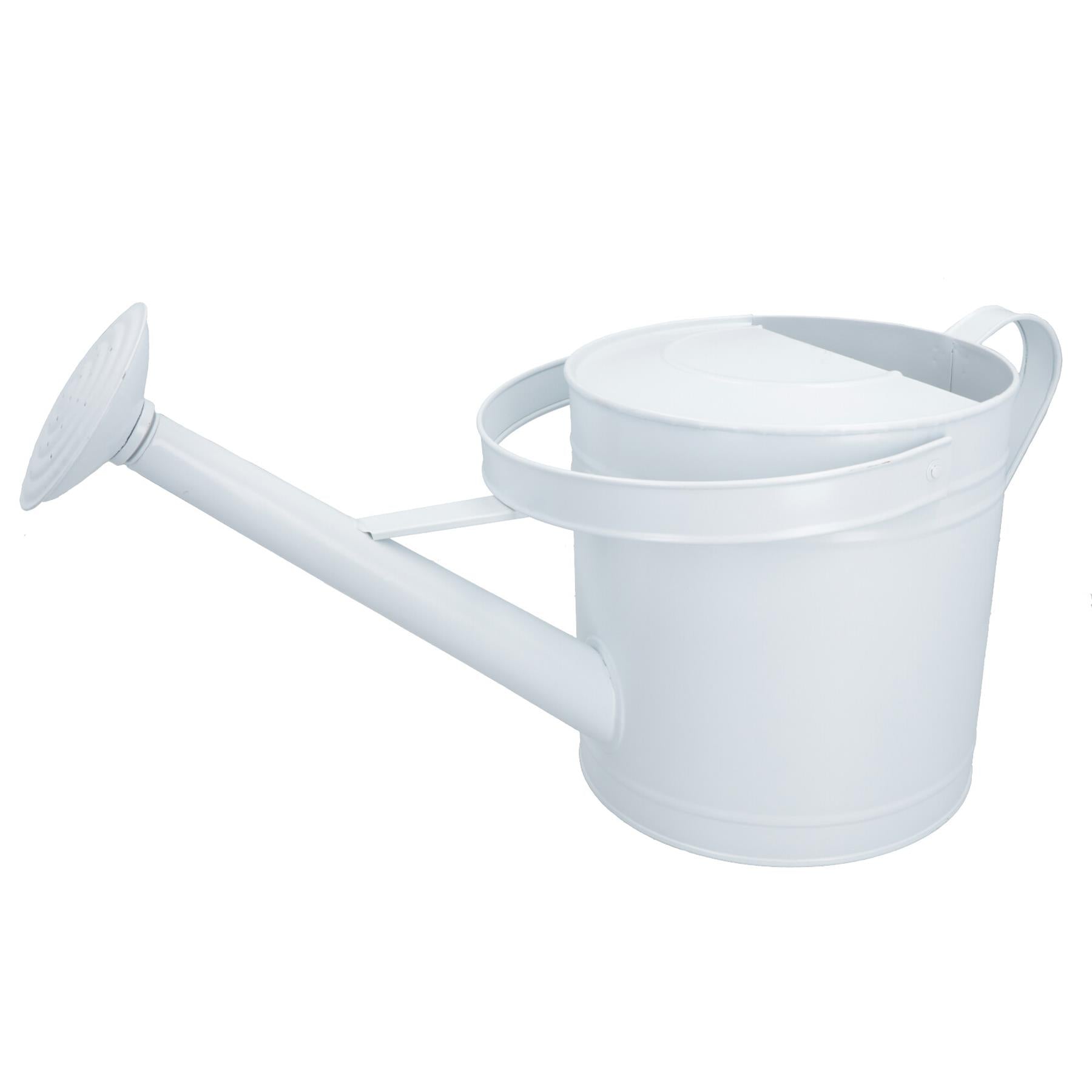 7L Watering Can White Steel Metal Water Greenhouse Garden Plants Home