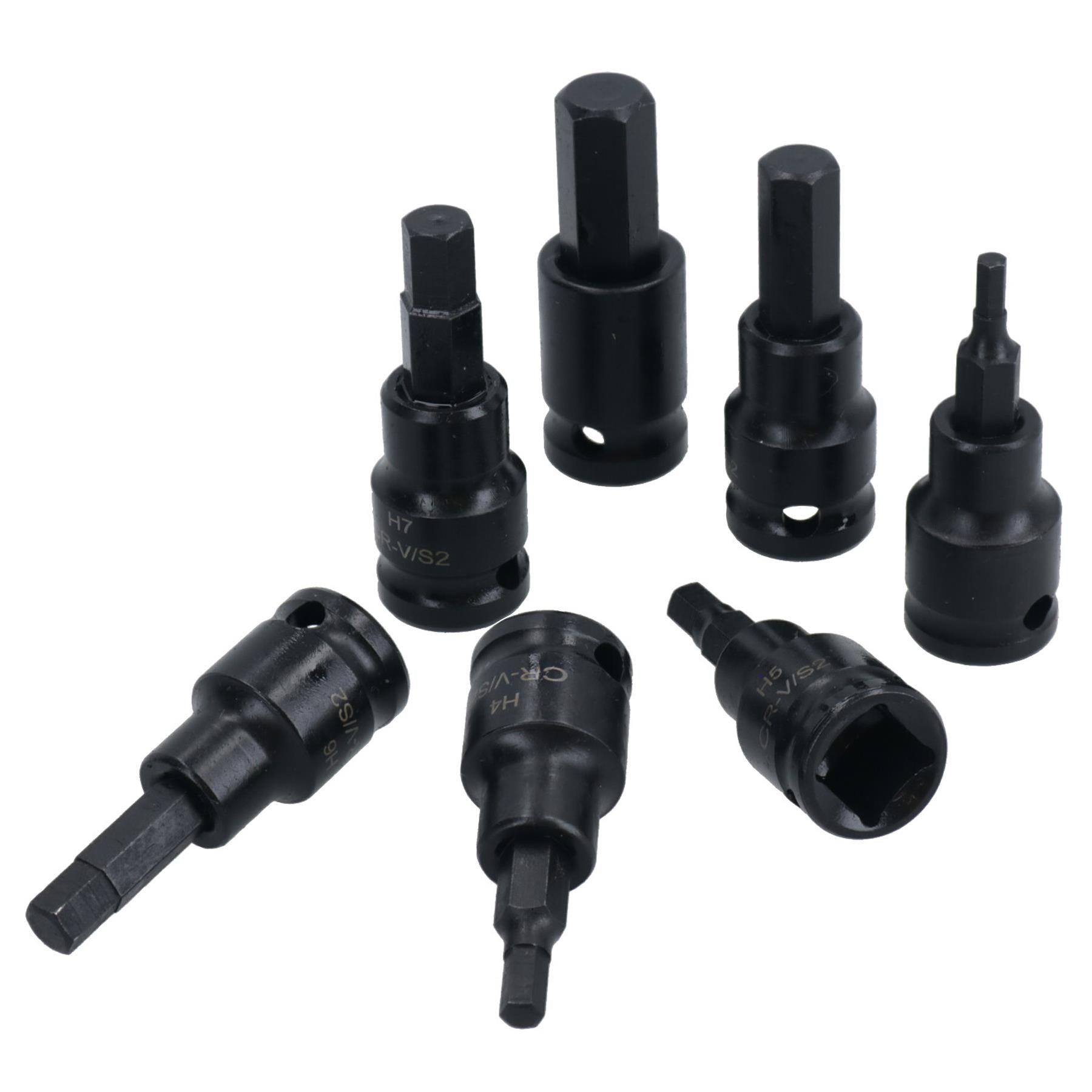 Douilles Allen métriques à six pans creux, entraînement 3/8 po, courtes et courtes, 3 mm – 10 mm, 7 pièces