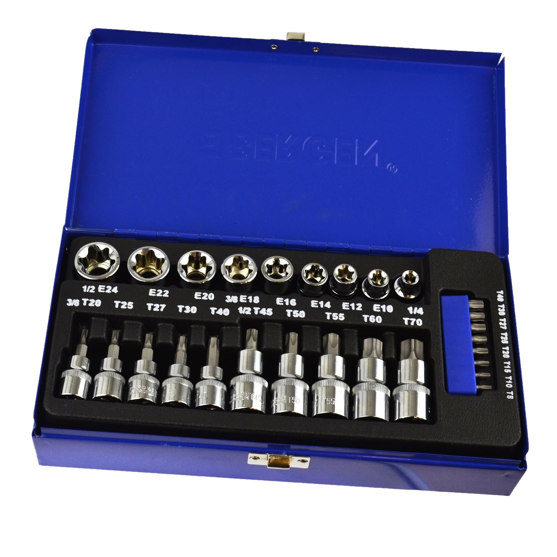 Douilles et embouts Torx / Star mâles et femelles E10 - E20 / T8 - T70 BERGEN AT807