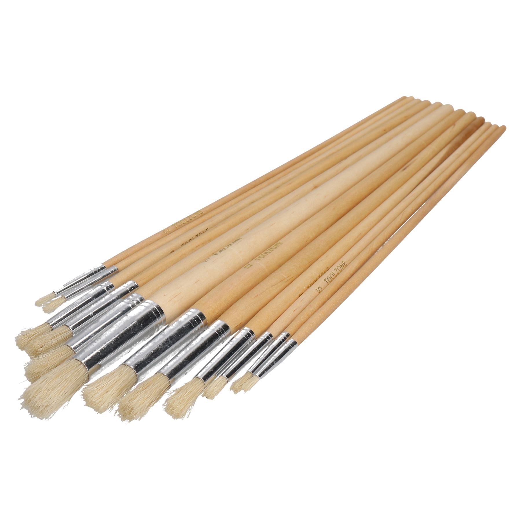 12pc Artist Craft Brushes Round Head Wooden Handles Paint Brushes TE582