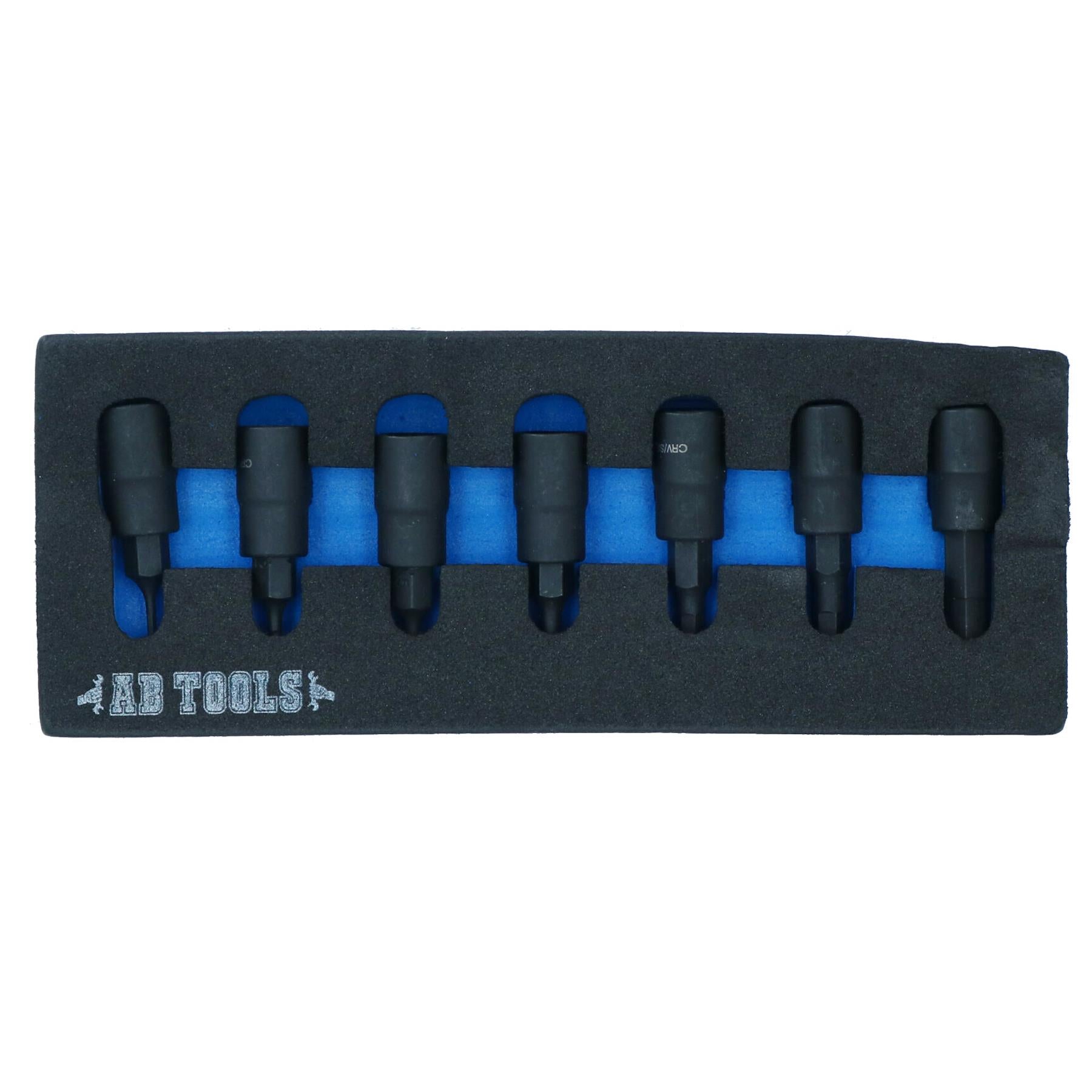 Jeu de 7 douilles Allen hexagonales à impact métriques MM 1/4 po 1,5 mm – 6 mm