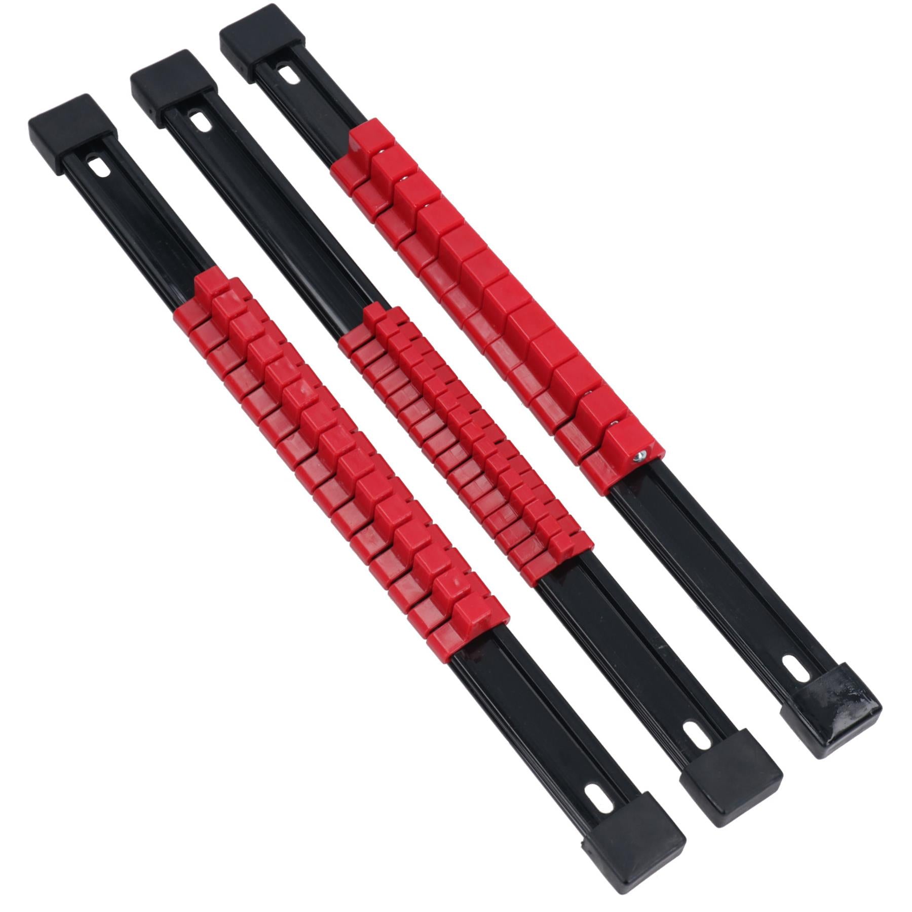 Rails de rangement pour douilles, support en plastique, rails d'organisation 1/4 po 3/8 po + 1/2 po, ensemble de 6 pièces