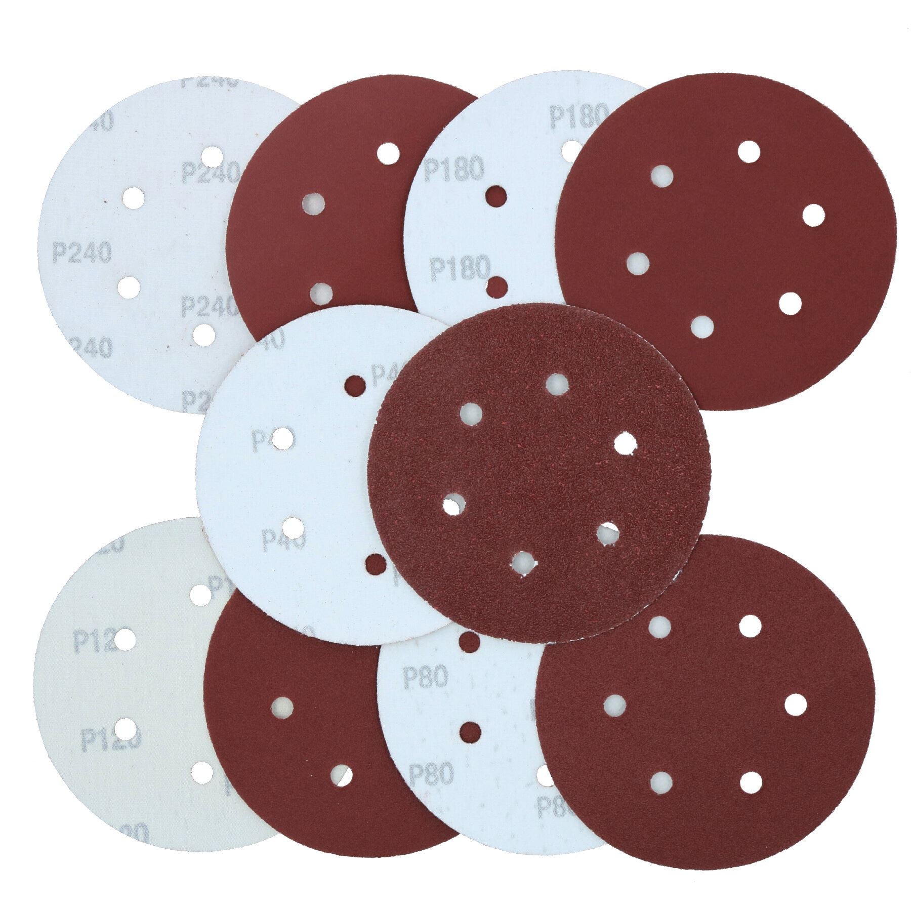 150mm Mixed Grit Hook And Loop Sanding Abrasive Discs Mixed Grit 40 – 240 Grits
