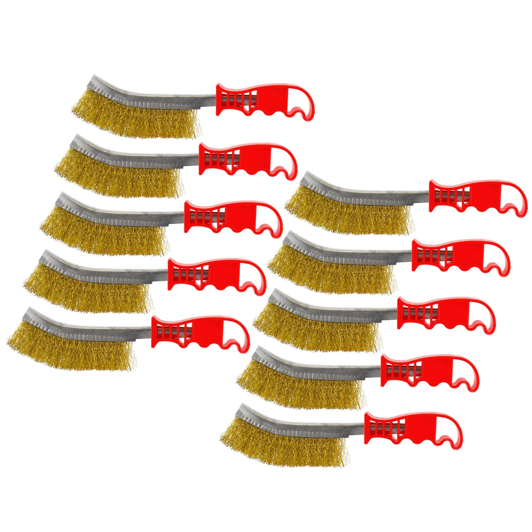 Messingbeschichteter gewellter Draht, Rostentfernung, Reinigungsbürste für Hand/Spritze, 10er-Pack AU020