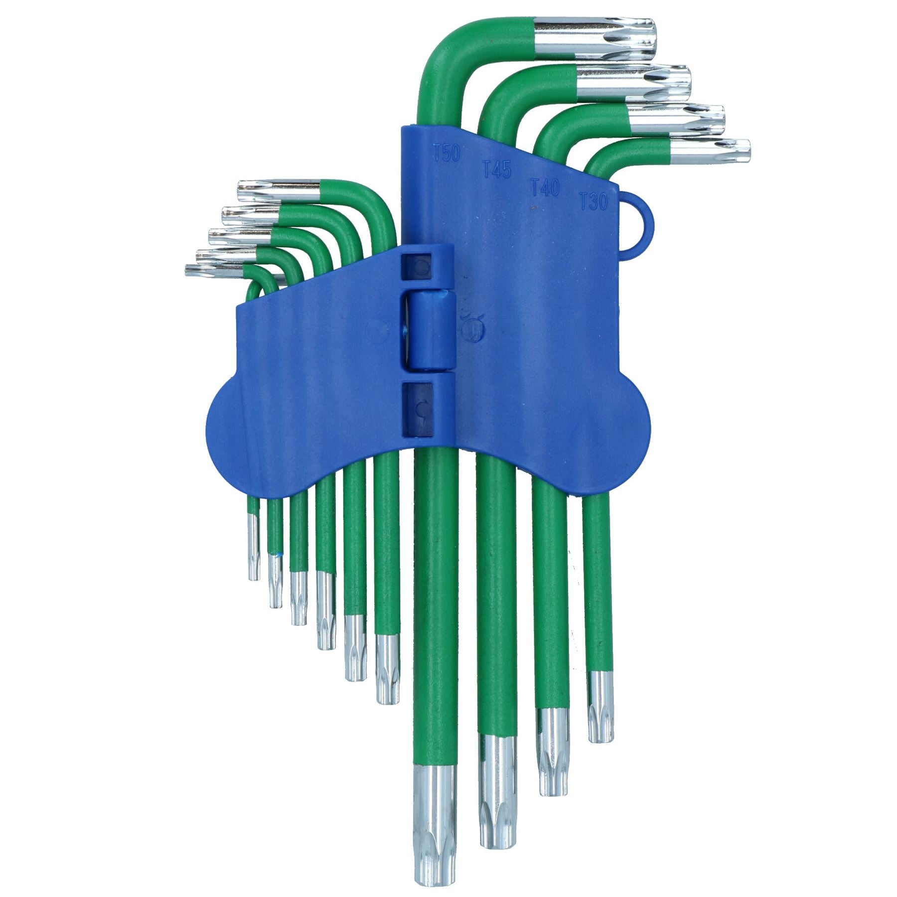 10 Stück lange Torx manipulationssichere Torx-Sternschlüssel mit Halter T9 – T50, rutschfester Griff