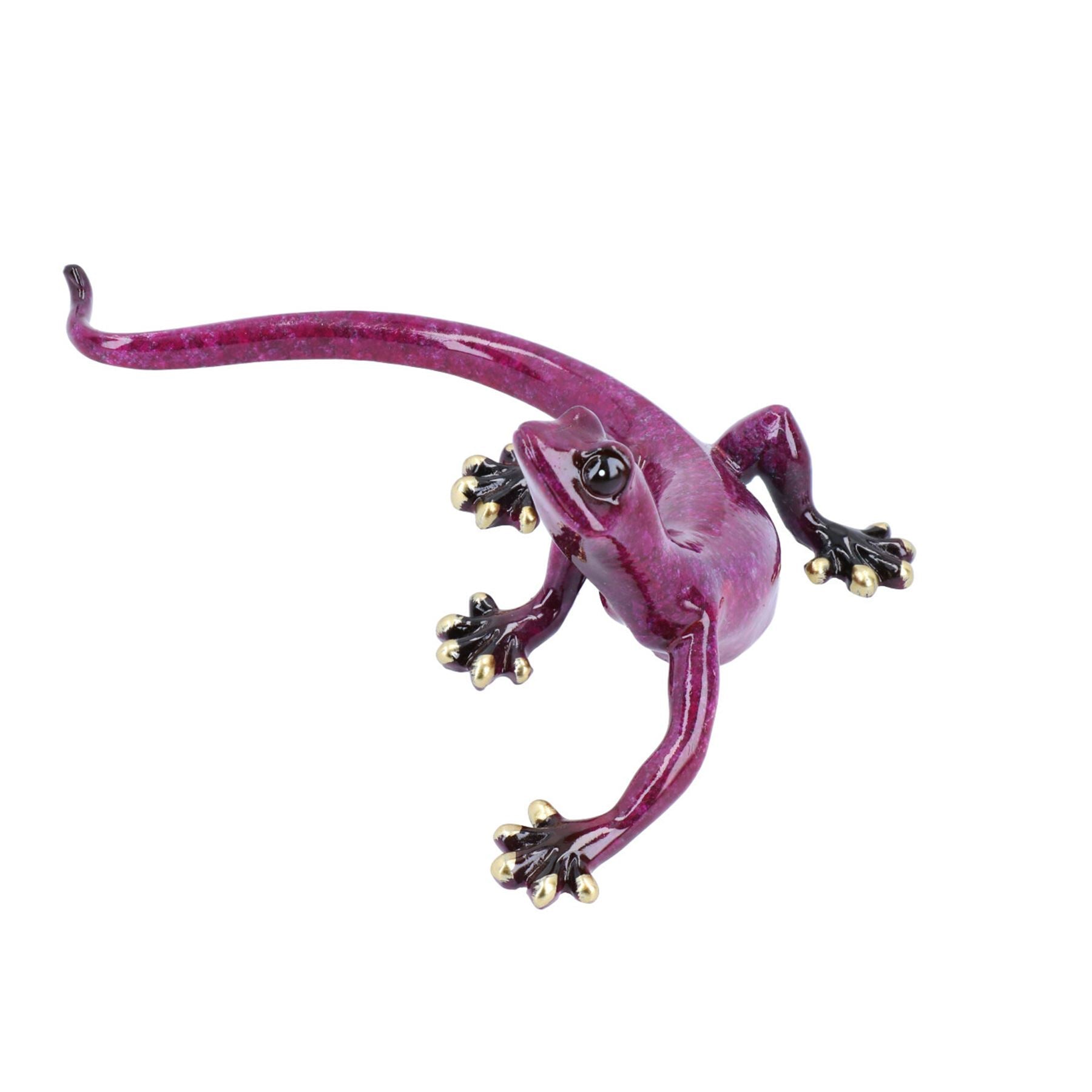 Purple Speckled Gecko Lizard Resin Wall Shed Sculpture Decor Statue Small