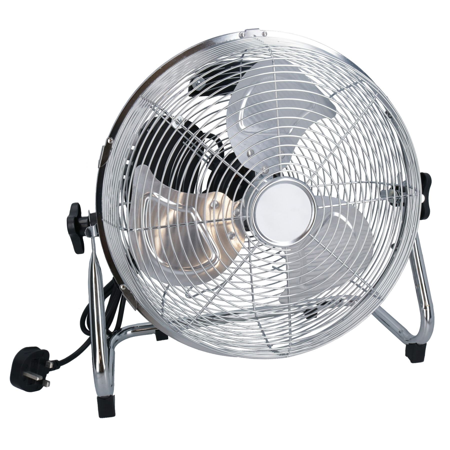 18 Inch Portable Metal Floor Fan Cool With Adjustable Tilt 100 Watt Motor UK Plug