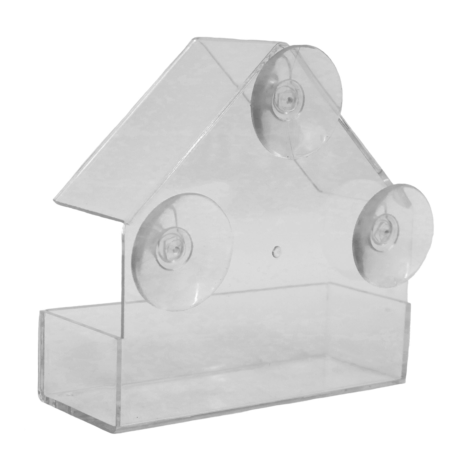 Futtertisch für Wildvögel zum Aufhängen, Fenster, klares Sicht-Plexiglas mit 3 Saugnäpfen