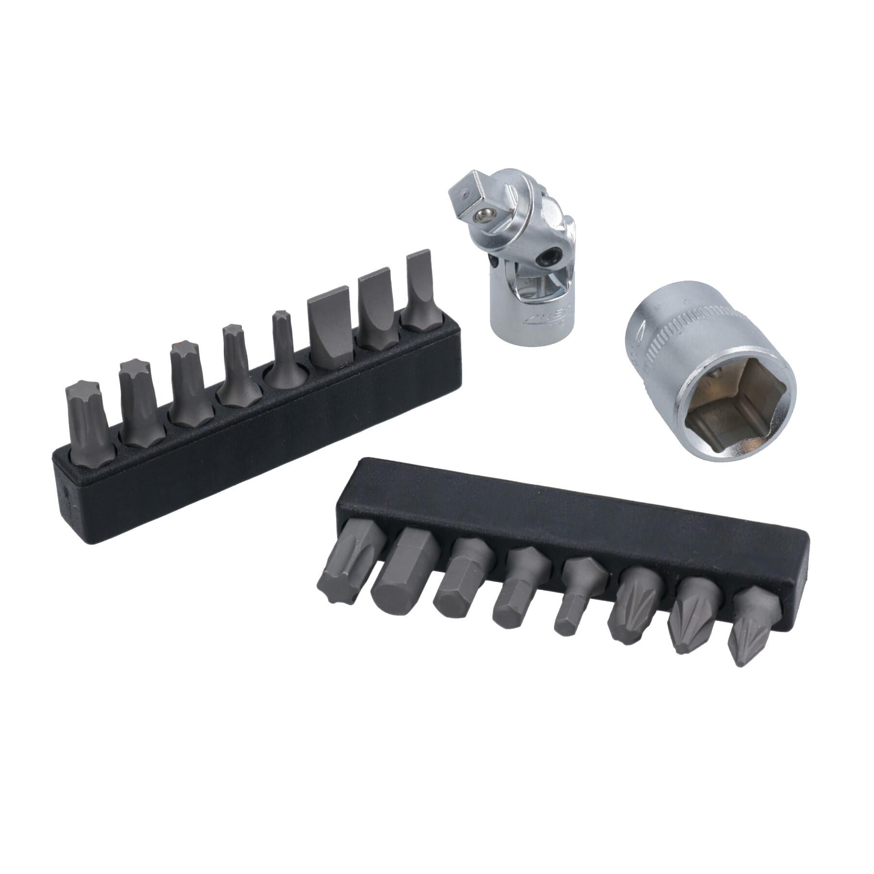1/4-Zoll-Steckschlüssel-Bitsatz, metrische Größen 4 – 14 mm, Verlängerungen, Ratschen, Sechskant, 37-teilig