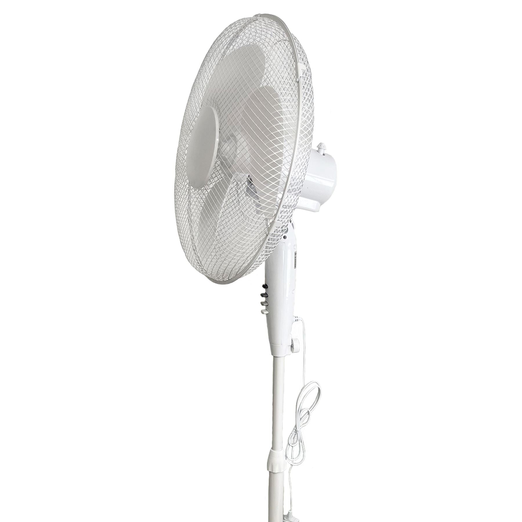 16” Pedestal Free Standing Cooling Fan Oscillating Tilting Head 3 Speed White
