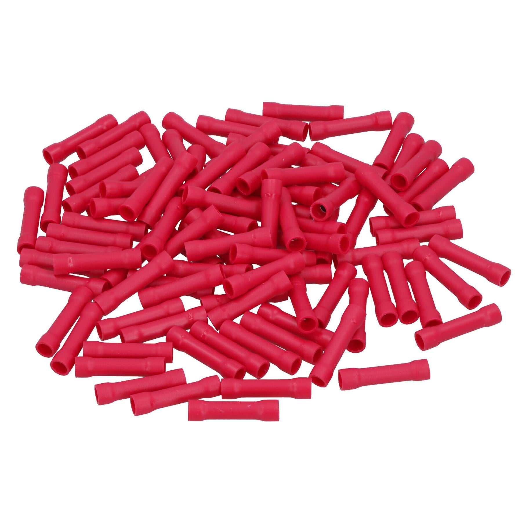 Insulated Straight Butt Connectors Electrical Crimps on Terminals Wire Cable Red