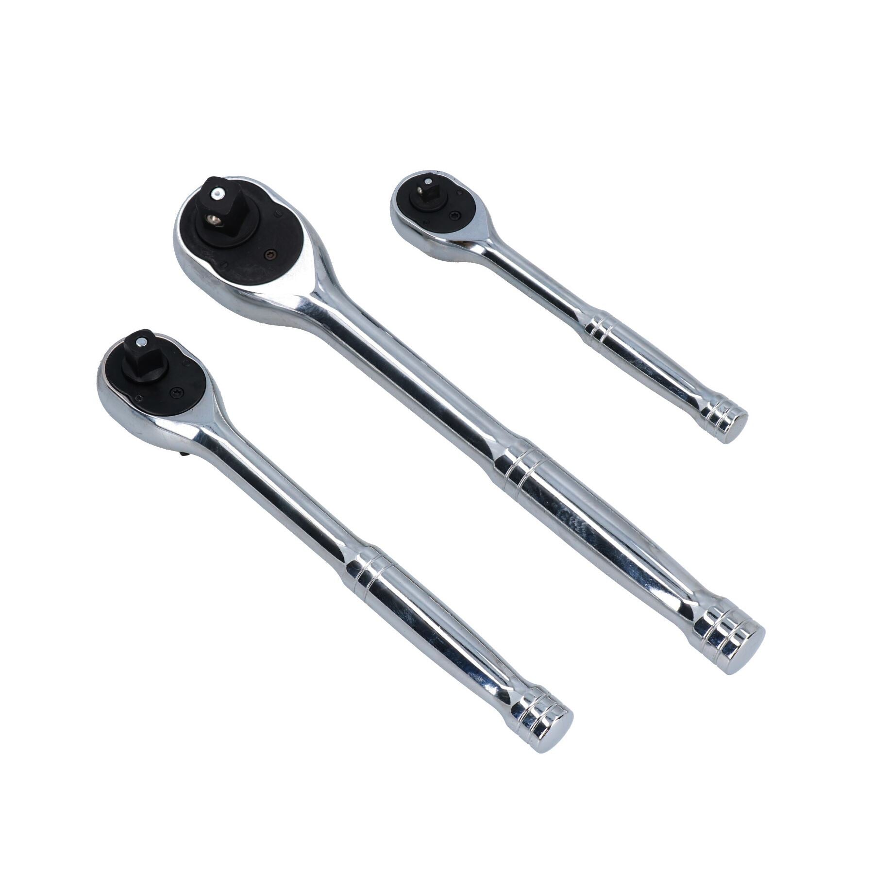 Lot de 3 clés à cliquet à entraînement mixte 72 dents à dégagement rapide 1/4" 3/8" 1/2"