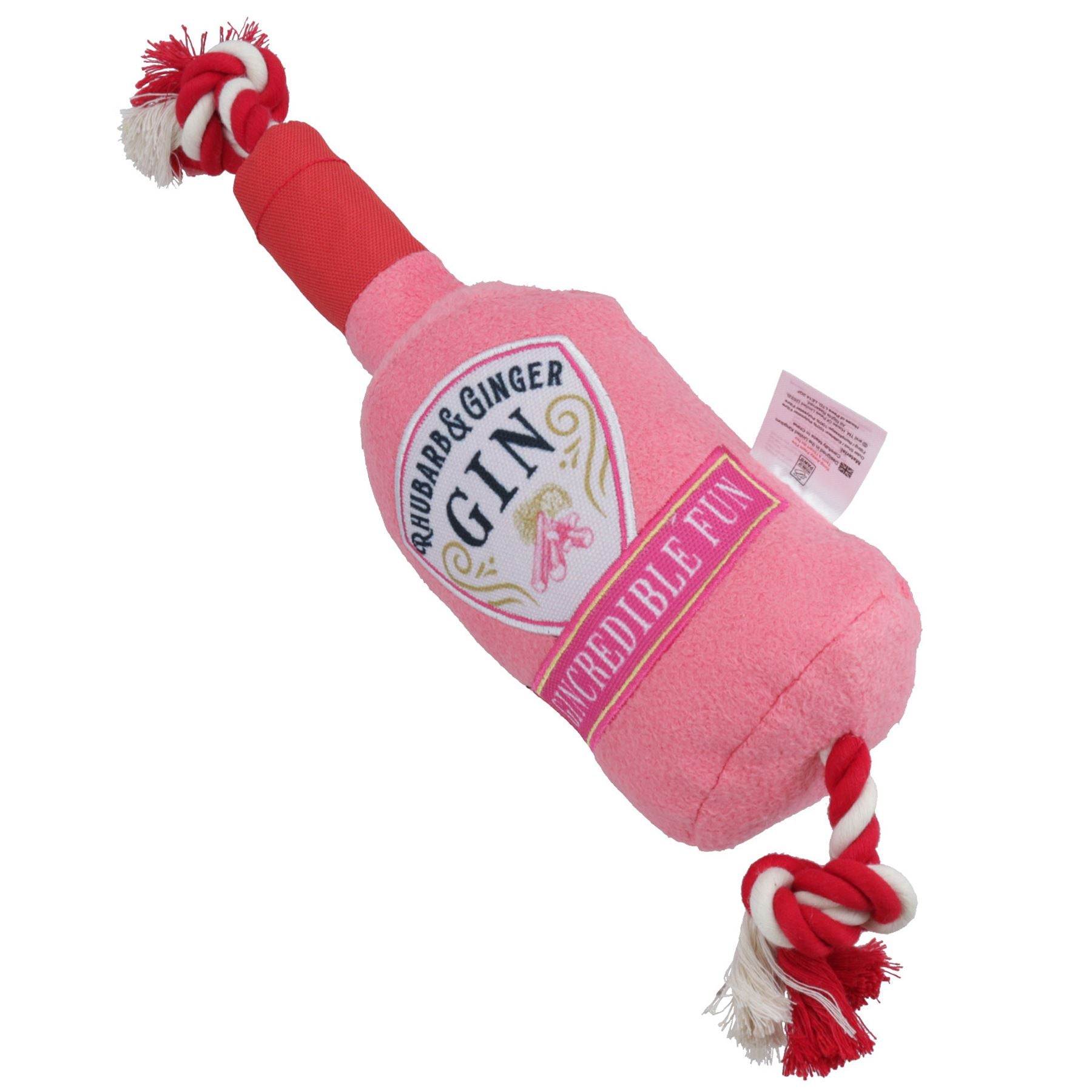 Cadeau pour chiot chien bouteille de gin rose jouet en peluche jouet en peluche doux sur le thème de la boisson cadeau