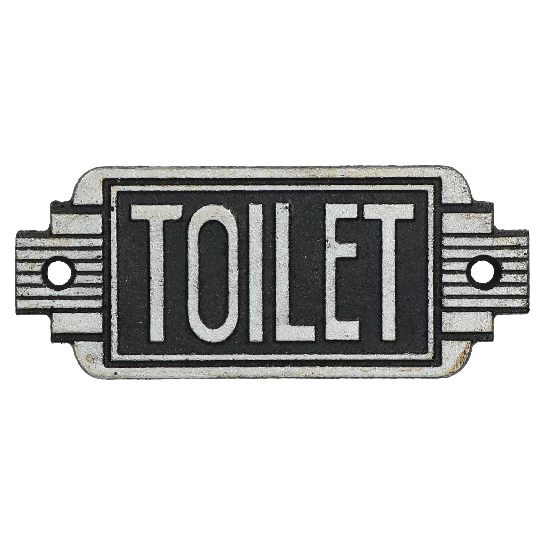 Art Deco Toilettenschild aus Gusseisen, Schild für Tür, Wand, Café, Geschäft, Kneipe, Hotel, Bar, Loo