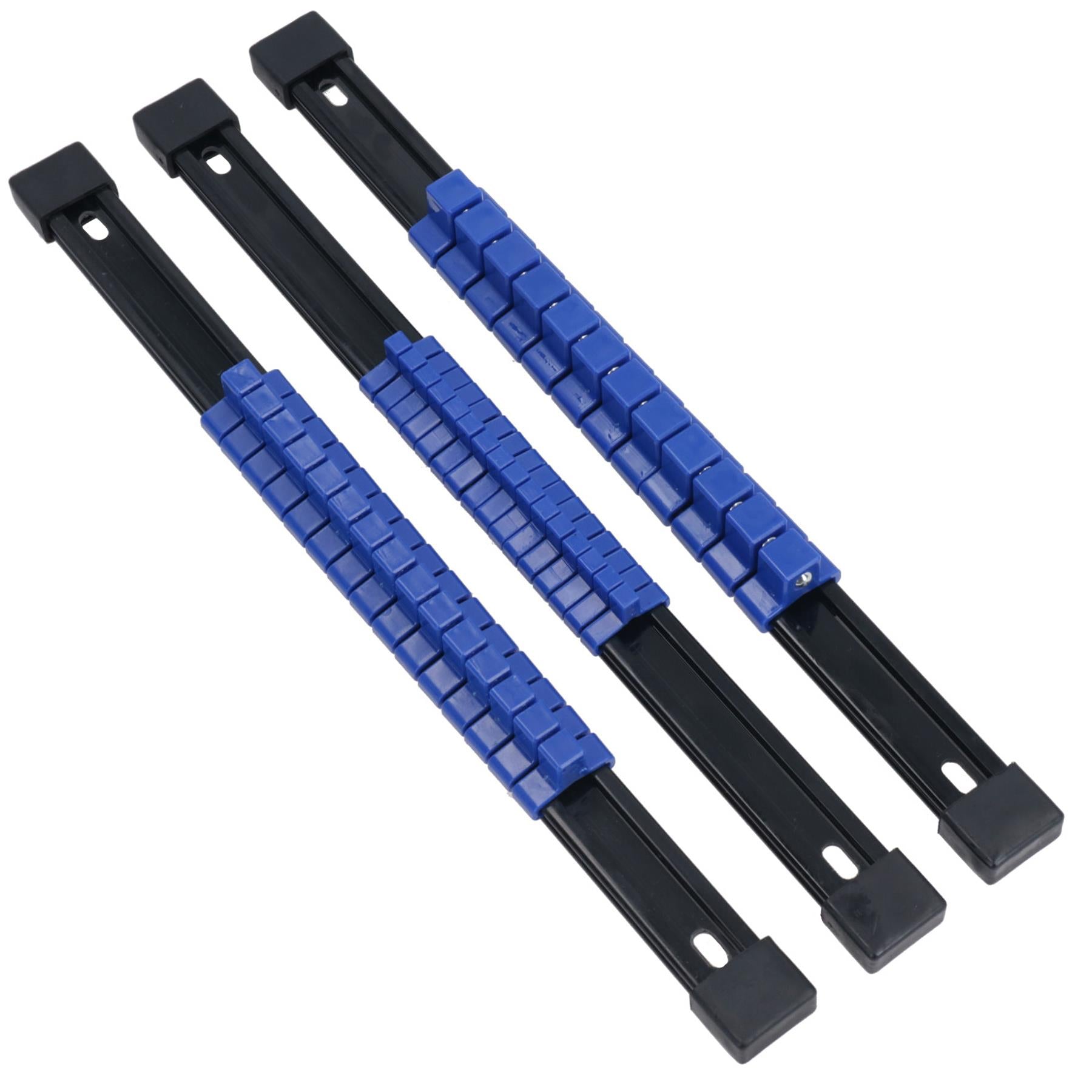 Rails de rangement pour douilles, support en plastique, rails d'organisation 1/4 po 3/8 po + 1/2 po, ensemble de 6 pièces