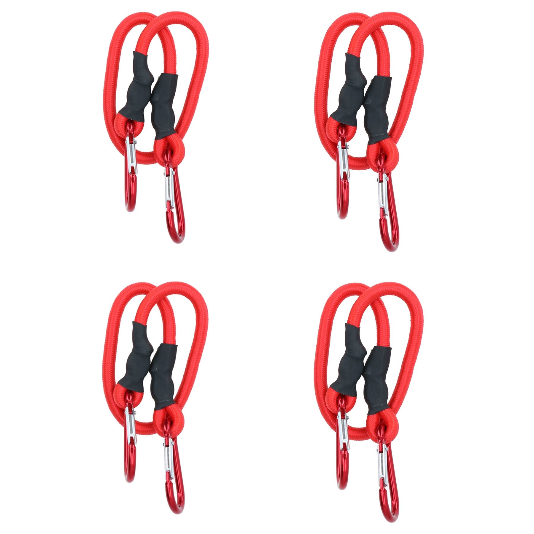 24” 60cm Bungee Rope with Carabiner Clips Cords Elastic Tie Down Fasteners