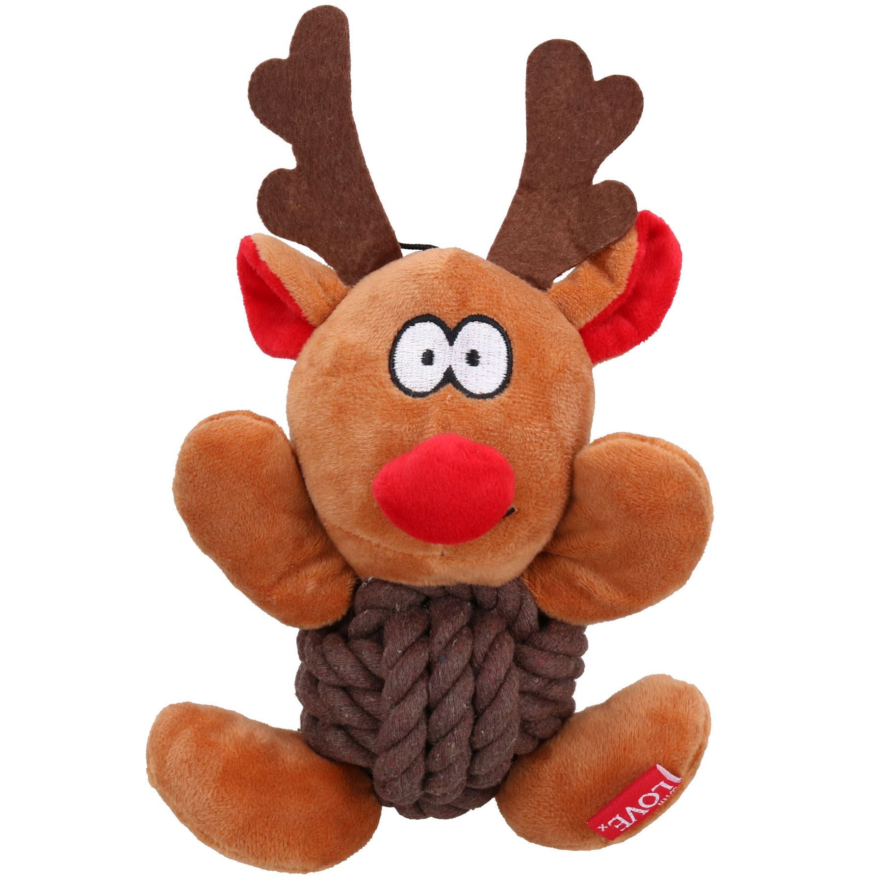 Jouet en peluche couinant en forme de renne pour chien, cadeau de Noël