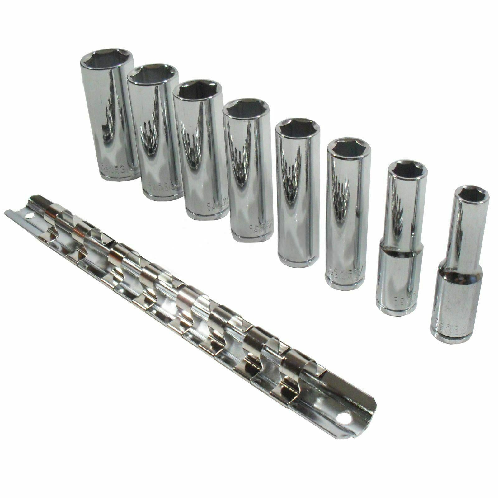 Douilles profondes impériales SAE AF 1/4" 3/8" et 1/2" 3/16" - 1" 28 pièces 6 côtés