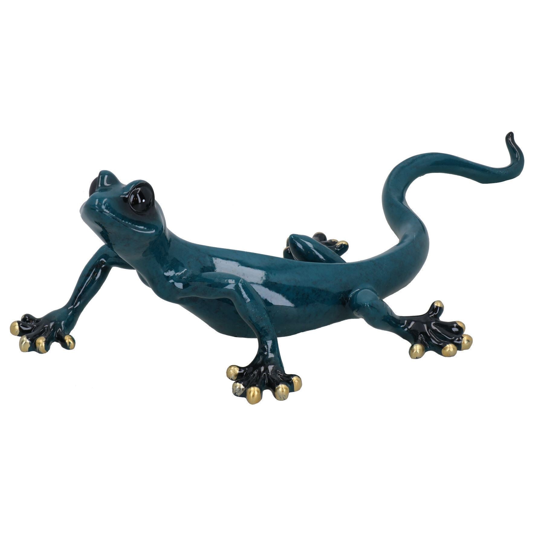 Blaue Gecko Eidechse Harz Wand Schuppen Skulptur Garten Statue Ornament komplettes Set