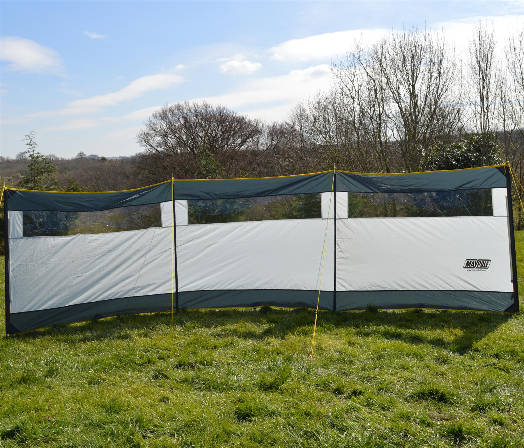 Abri brise-vent à poteaux en acier à 3 panneaux 1,4 m sur 5 m Gris Moustiquaire pliante pour fenêtre
