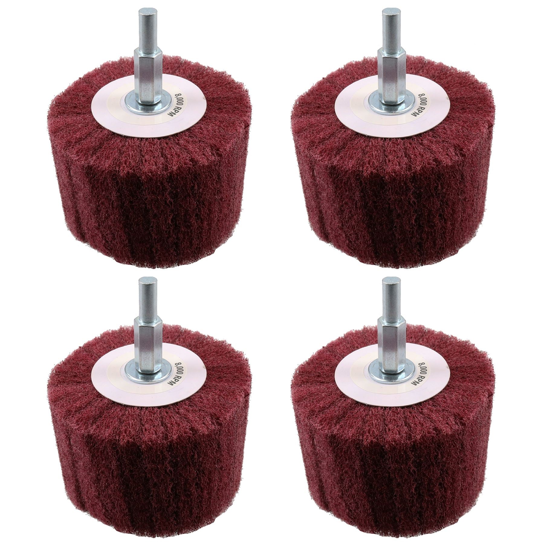 Zylinderförmiger Schleif- und Poliermopp, Breite 75 mm, Körnung 240, Schaft 6 mm