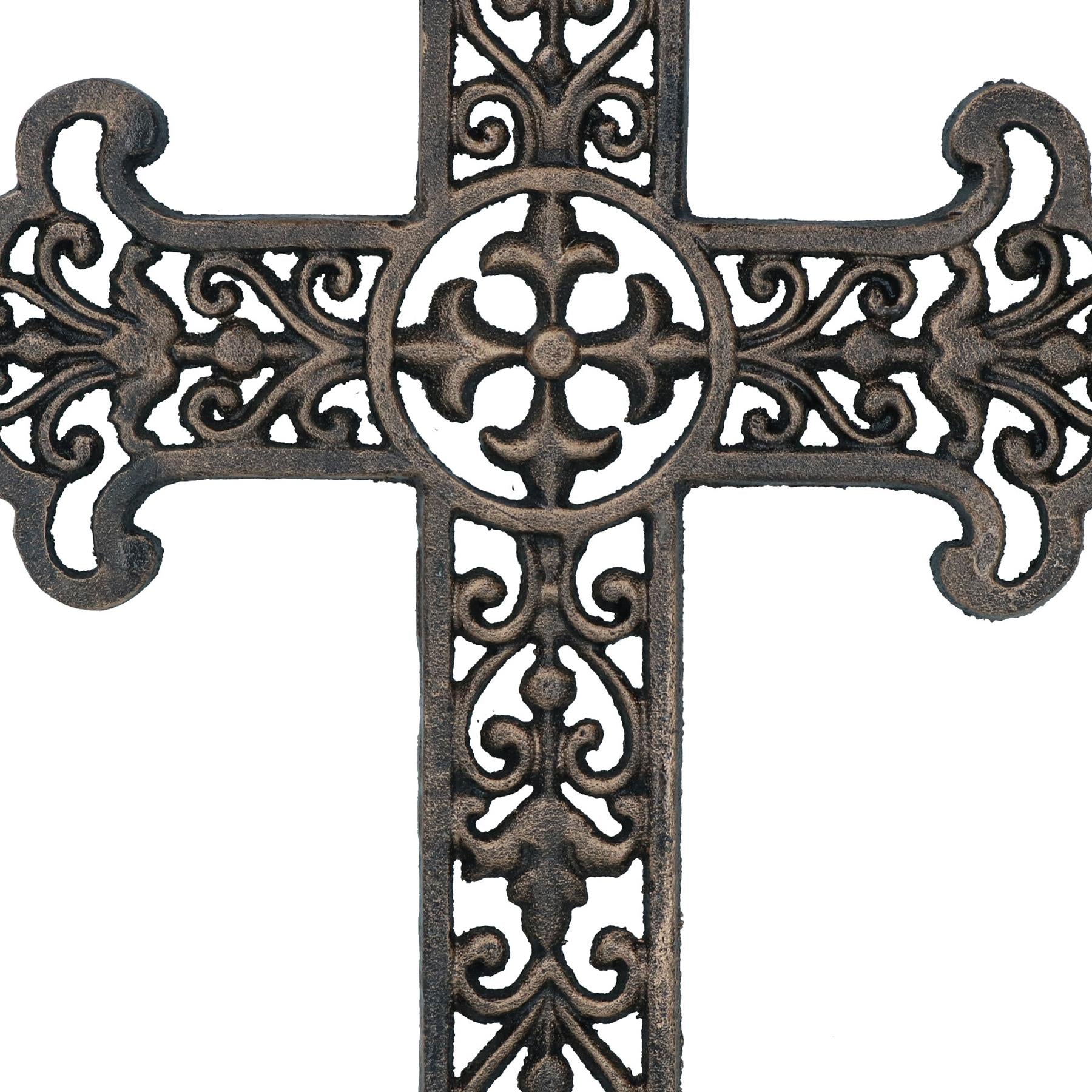 Plaque en métal en forme de croix en fonte pour porte, mur, maison, hangar, église, style victorien et gothique