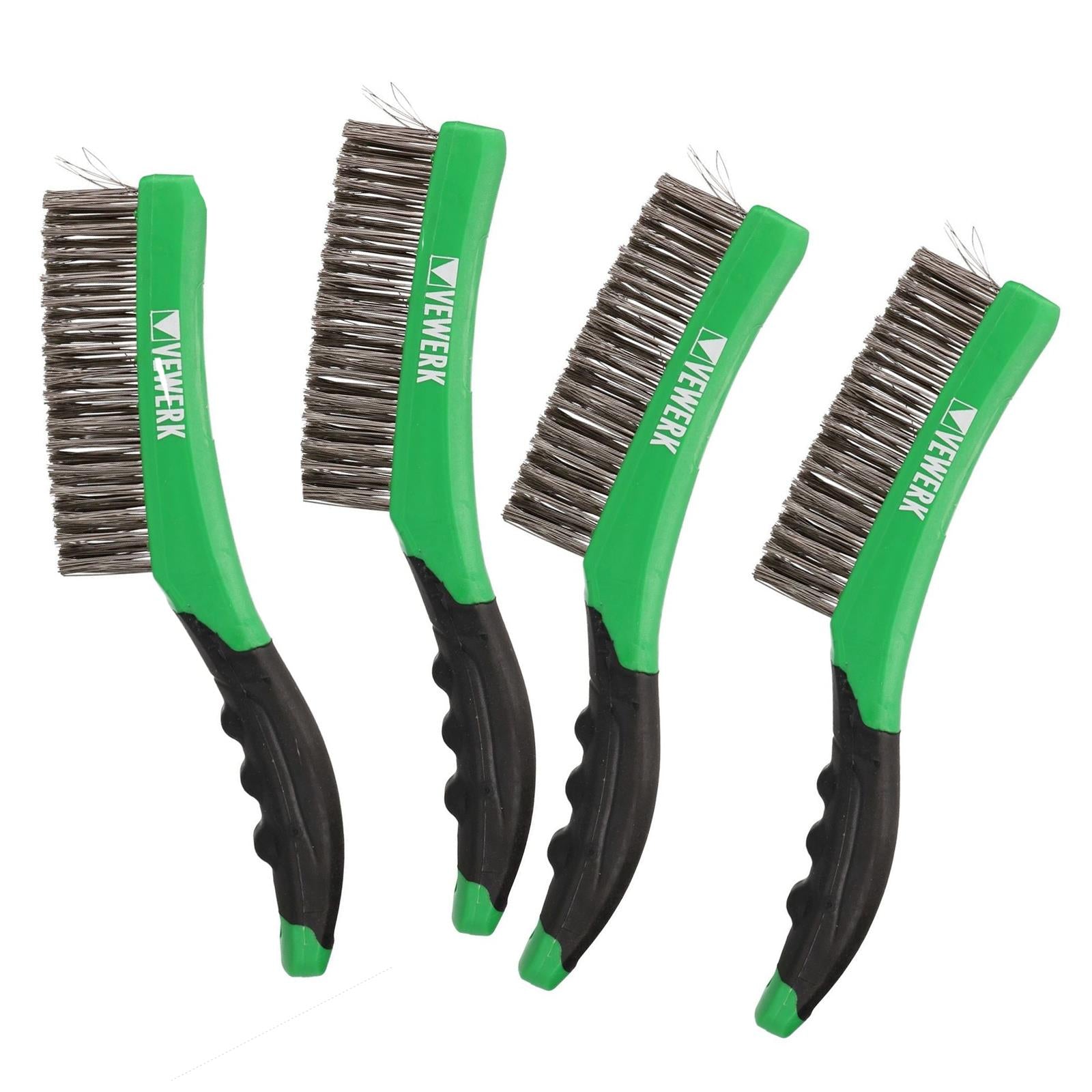 Brosse métallique portative avec poils en acier inoxydable et poignée souple pour éliminer la rouille