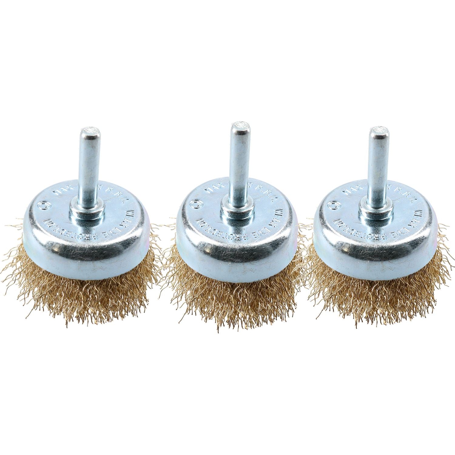 Brosse coupelle en fil d'acier 50 mm/75 mm pour perceuses, revêtement en laiton, décapant pour peinture antirouille