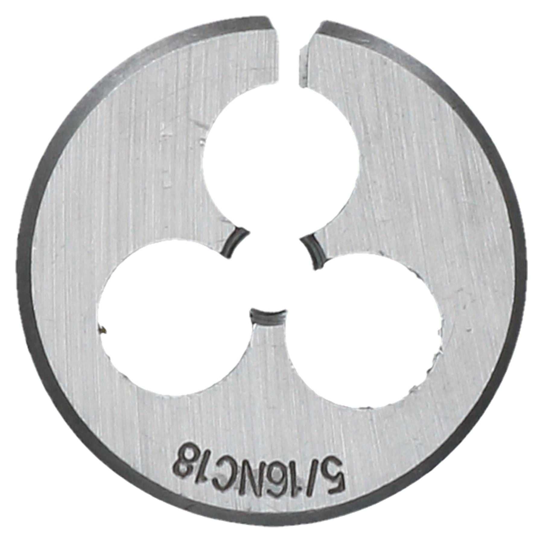 Taraud et filière UNC 1/4" - 5/8" en acier au tungstène et filière fendue 38 mm