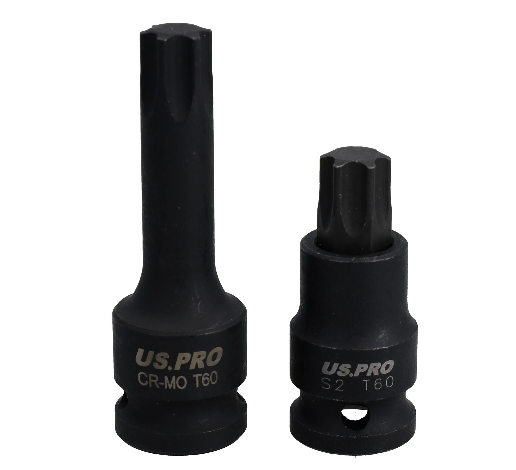 Douilles Torx mâles à impact courtes (53 mm) et longues (78 mm) T60, entraînement 1/2"