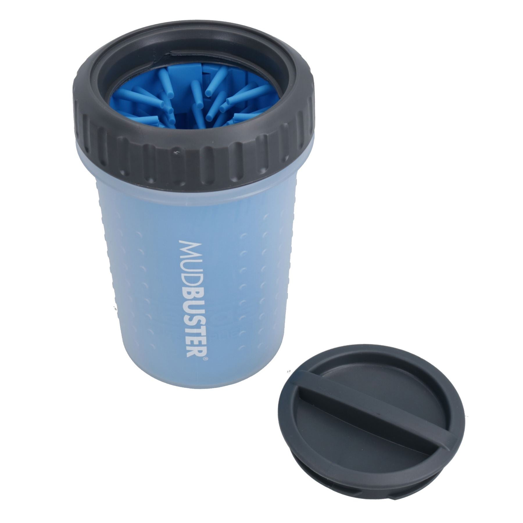 Mittlerer Pro-Blue Mud Buster Tragbarer Hundepfotenreiniger mit Deckel für schlammige Spaziergänge