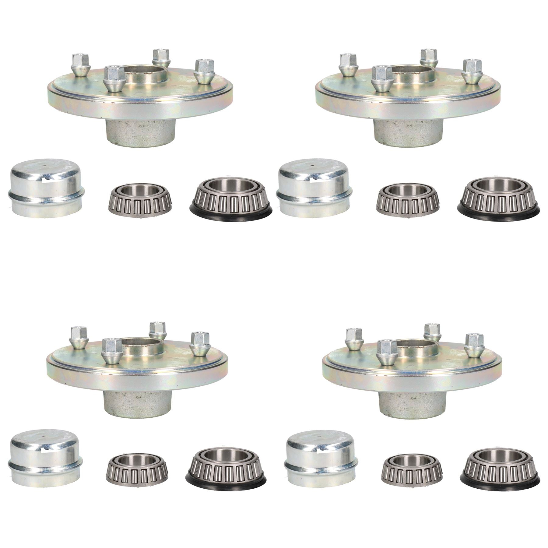 Moyeu de roue de remorque 5,5" (139,7 mm) Roulements PCD Boulons de roue et capuchon Indespension