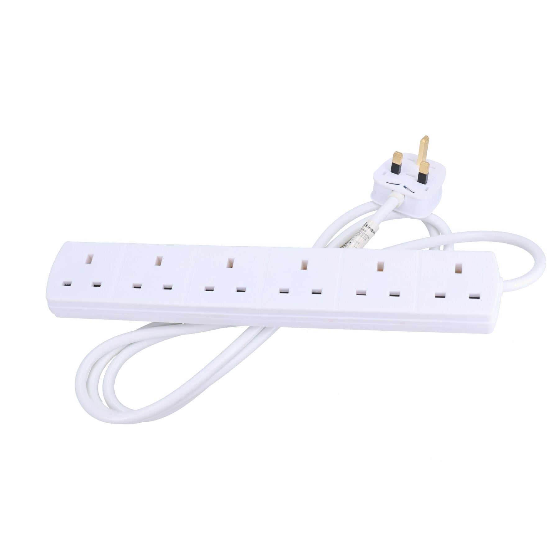 Adaptateur de rallonge de prise à 6 voies pour prise britannique avec câble de 2 m
