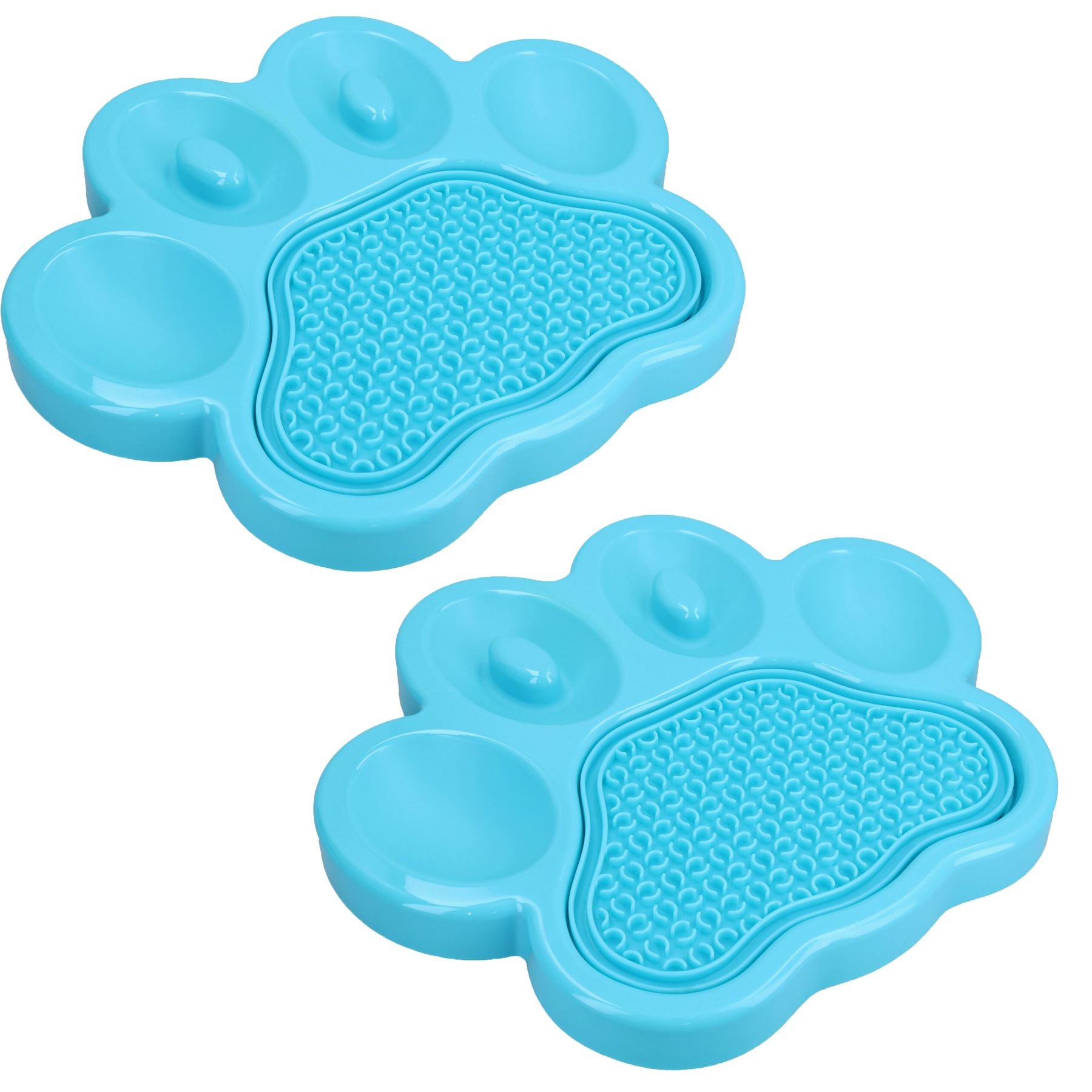 2PK BLUE Paw Interactive Dog Slow Feeder & Lick Mat Dog Food Accessories