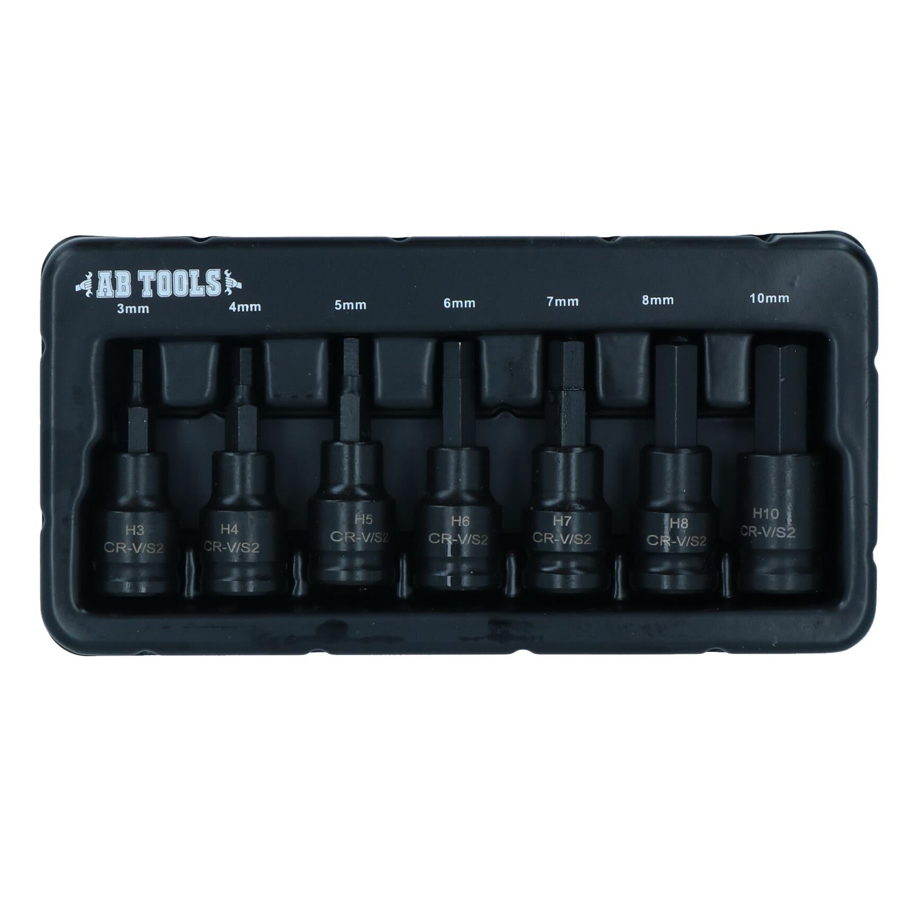 Douilles Allen métriques à six pans creux, entraînement 3/8 po, courtes et courtes, 3 mm – 10 mm, 7 pièces