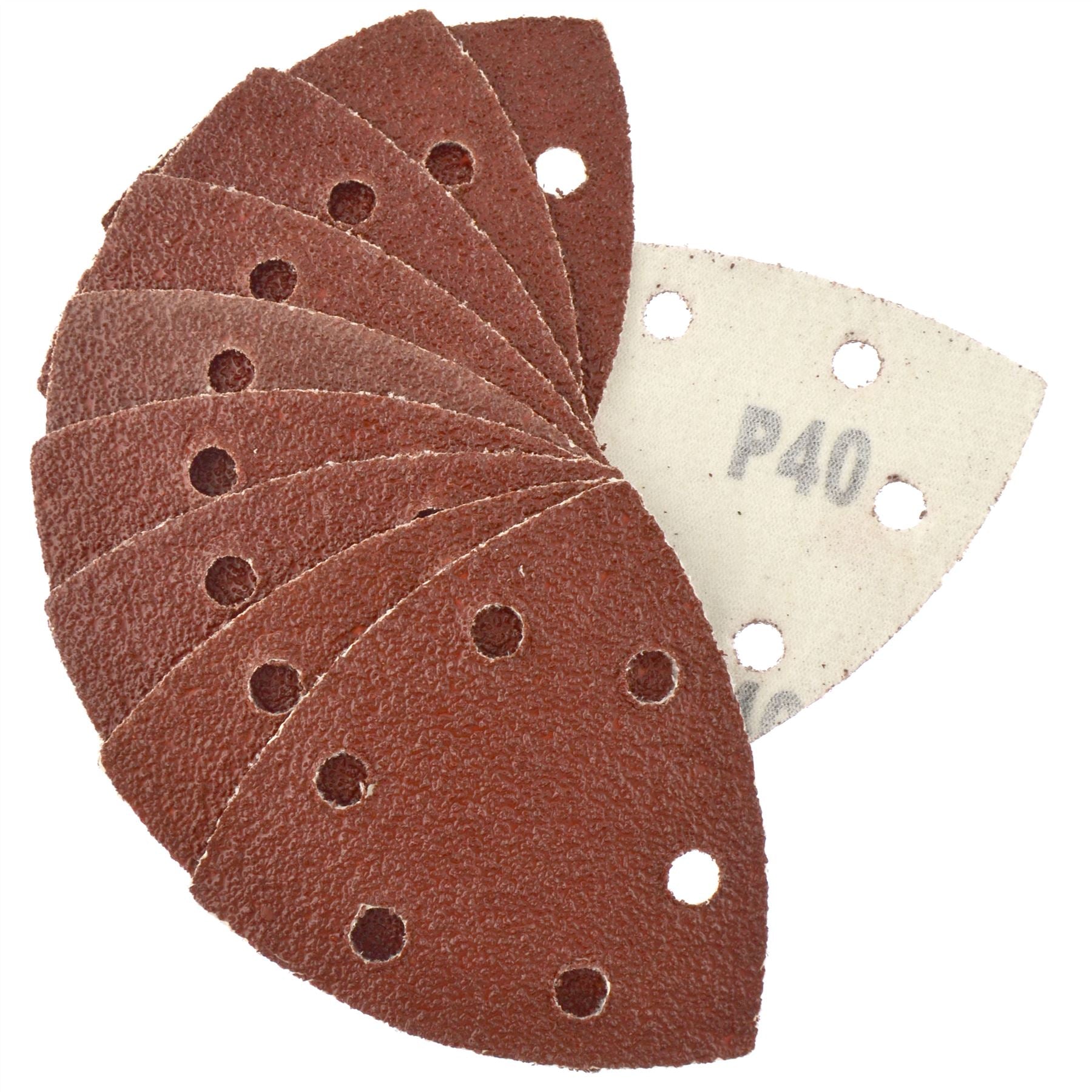 Klett-Schleifscheiben-Pads, 90 mm, dreieckige Scheibe, 100 Stück, Körnung 40