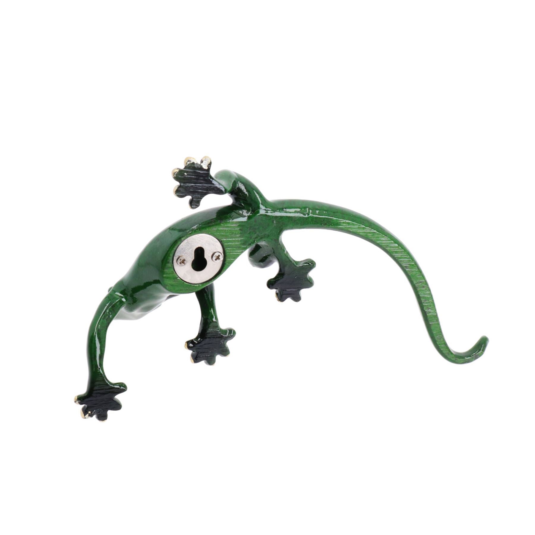 Statue de sculpture murale en résine représentant un lézard gecko vert, ornement pour maison, petite taille