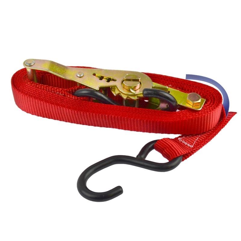 Sangle d'arrimage à cliquet rouge pour remorque, 4 m, crochet, 325 kg, SM013