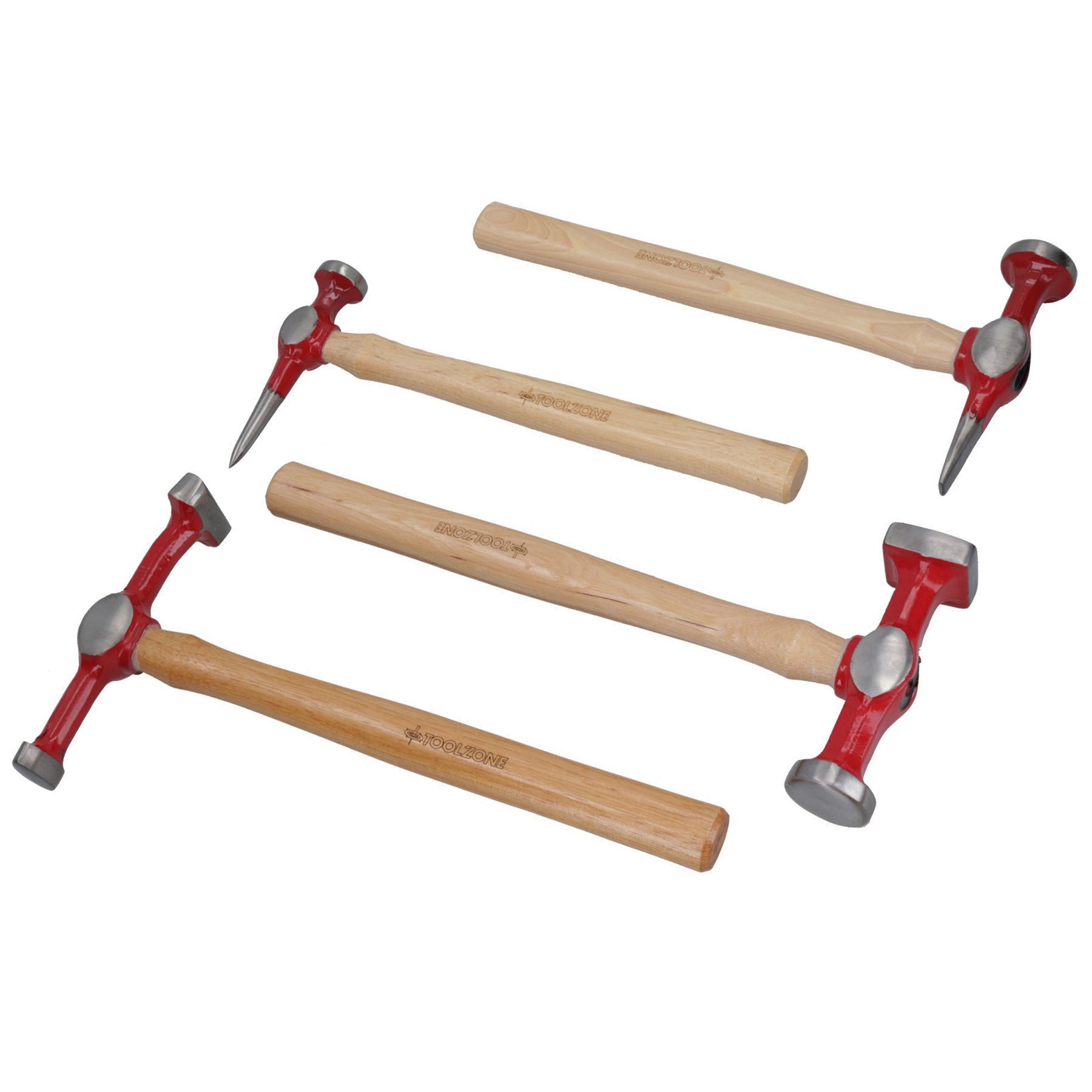 9-teiliges Karosserie-Dellenreparaturset mit Hickory-Griff und Hämmern