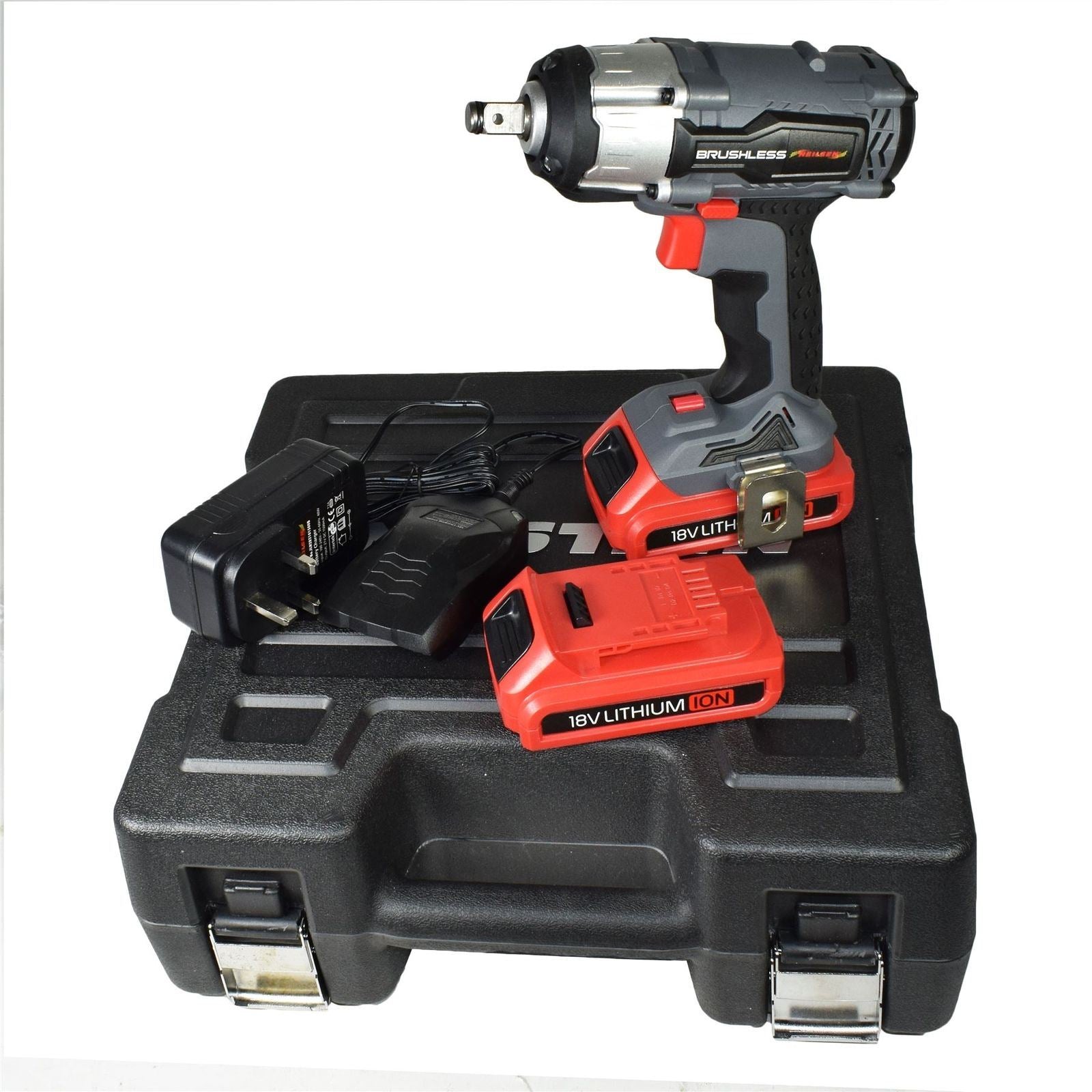 Pistolet à percussion sans fil à batterie Li-ion 18 V 1/2" et 10 douilles à chocs profondes MM