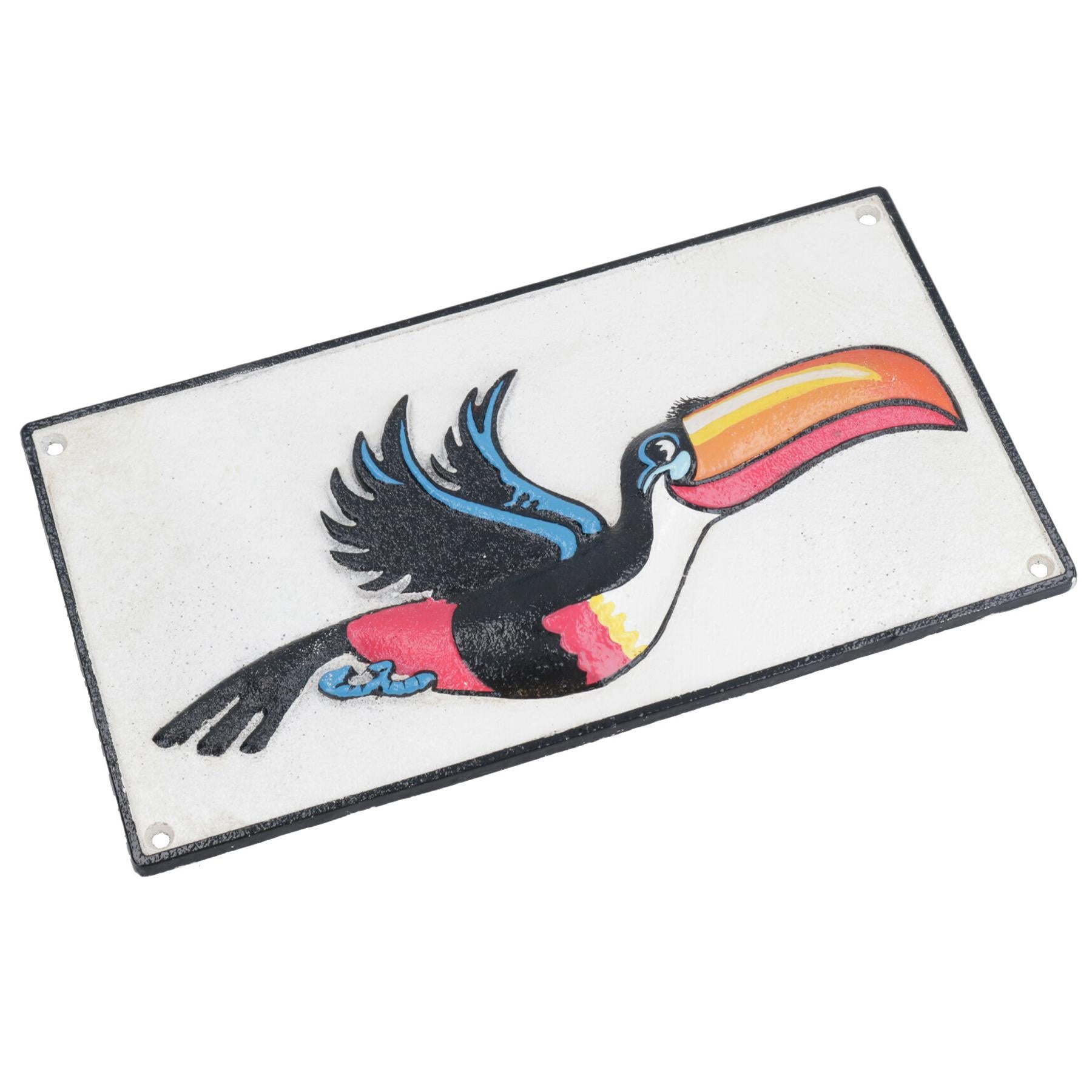 Panneau routier Guinness Flying Toucan Logo Brasserie Dublin Plaque en fonte Pub Bar