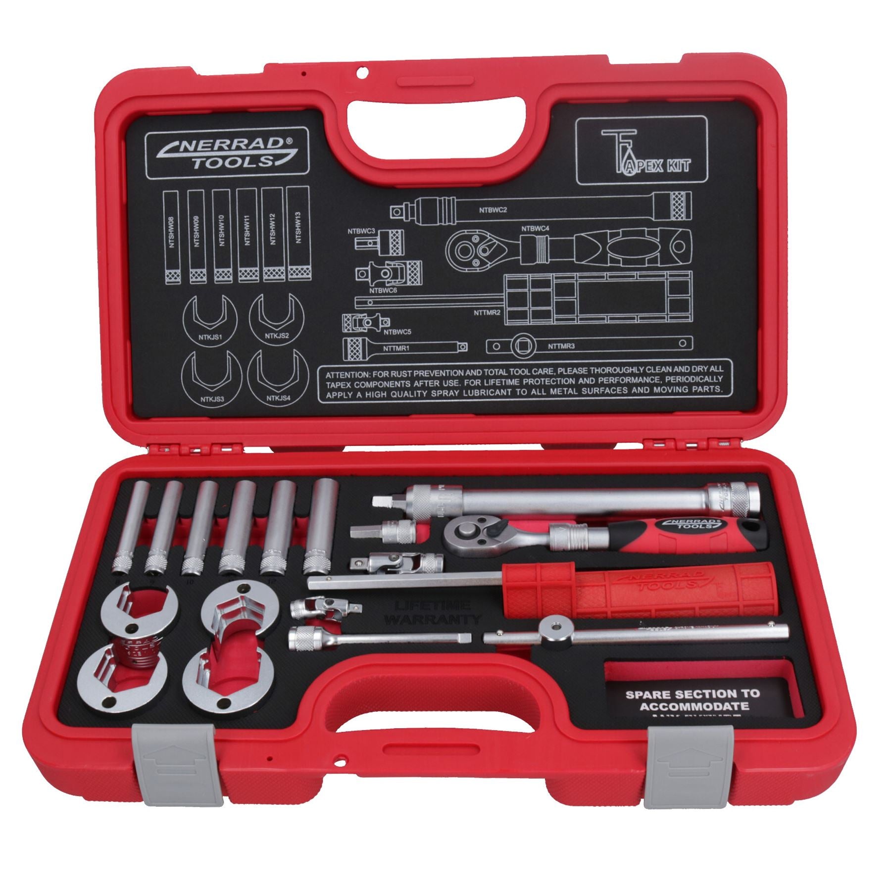 Kit de clés à taraud professionnelles avancées Tapex pour robinets monoblocs de lavabo de salle de bain 18 pièces