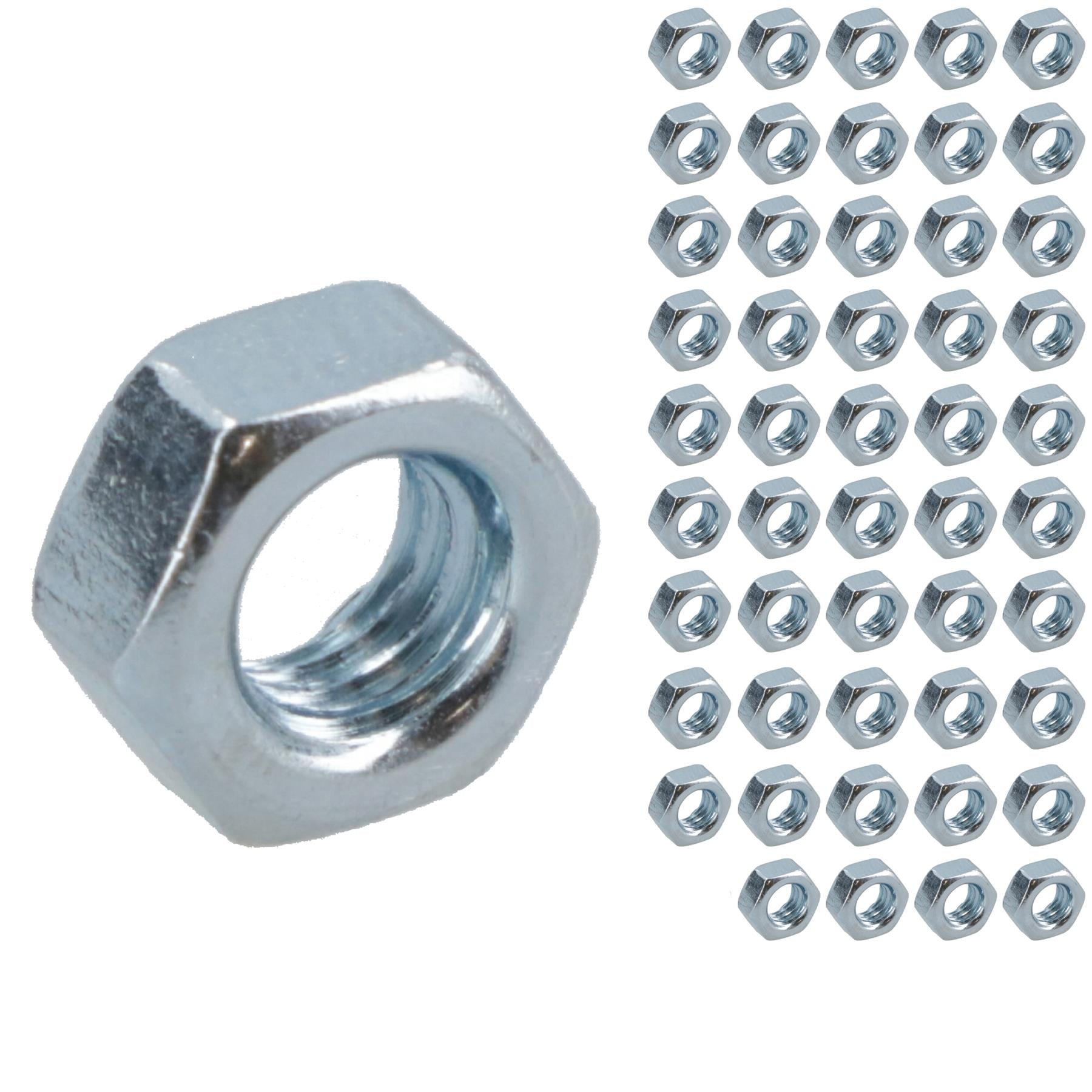 M5 5mm Hex Full Nut Fastener Hexagonal Metric Nuts Grade 8 Zinc Plated