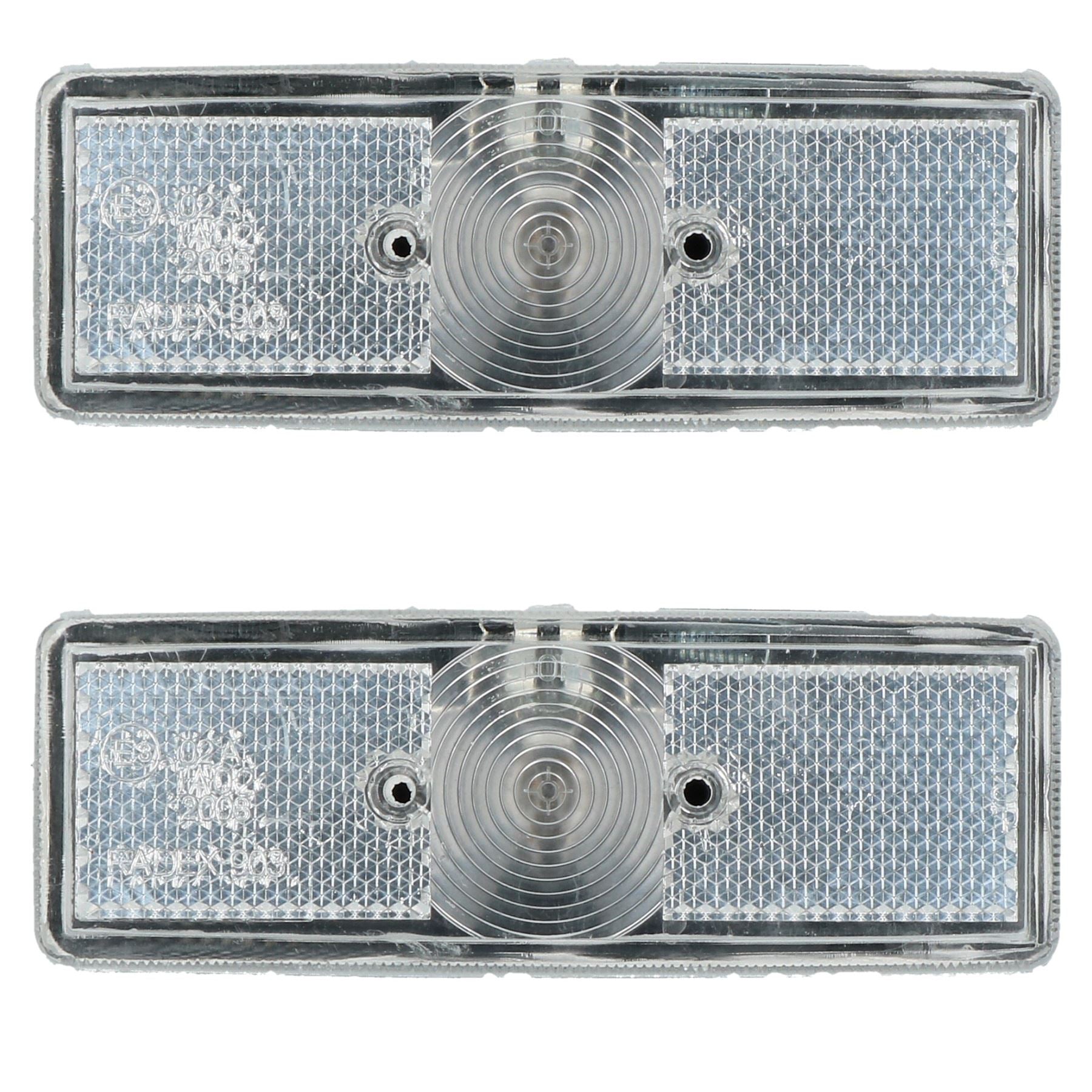 Front Position Marker Light Lamp White Clear for Trailer Caravan Van 2 Pack