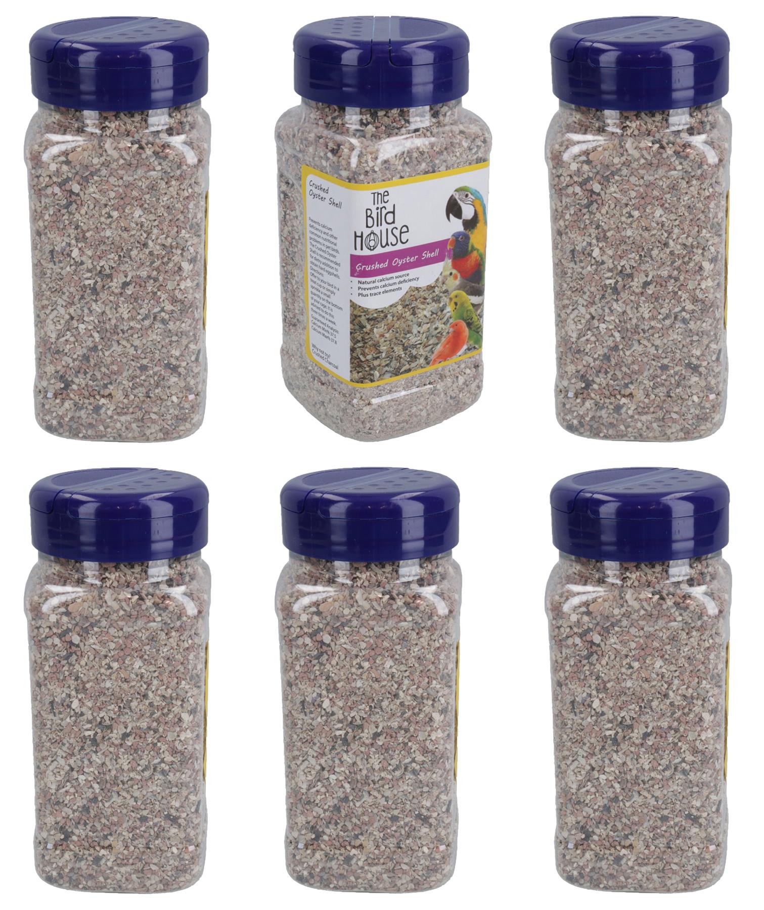 Lot de 6 coquilles d'huîtres broyées pour oiseaux, 600 g, calcium et minéraux, aide à la digestion